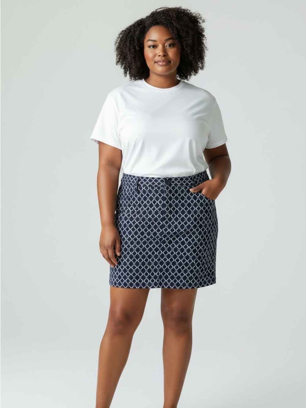 MARIO SERRANI Navy Geo-Print Women’s Skort size xl